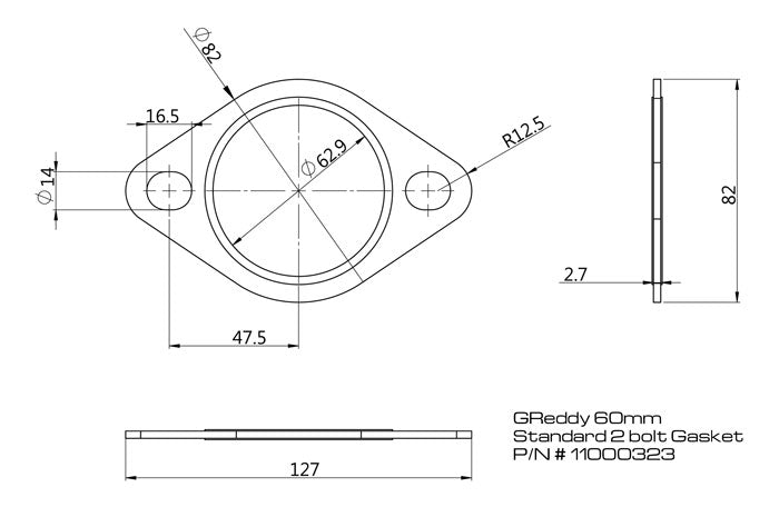 GReddy 80mm Oval Exhaust Gasket