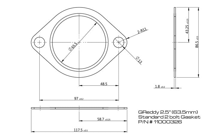 GReddy 60mm Oval Exhaust Gasket