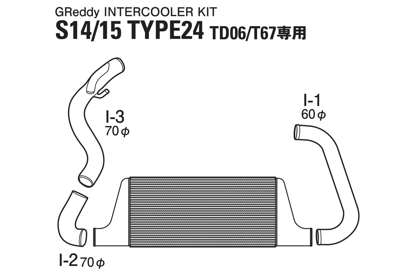 GReddy Nissan 240SX Trust Intercooler T-24F S14/S15 Kit Upgrade T/K