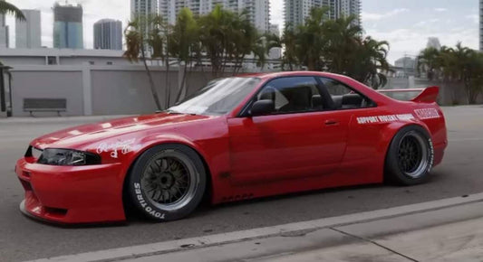 GReddy Rocket Bunny 95-98 Nissan Skyline GT-R R33 Side Skirts