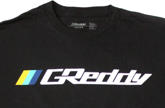 GReddy Classic 3-Stripe Logo T-Shirt - Large - Black