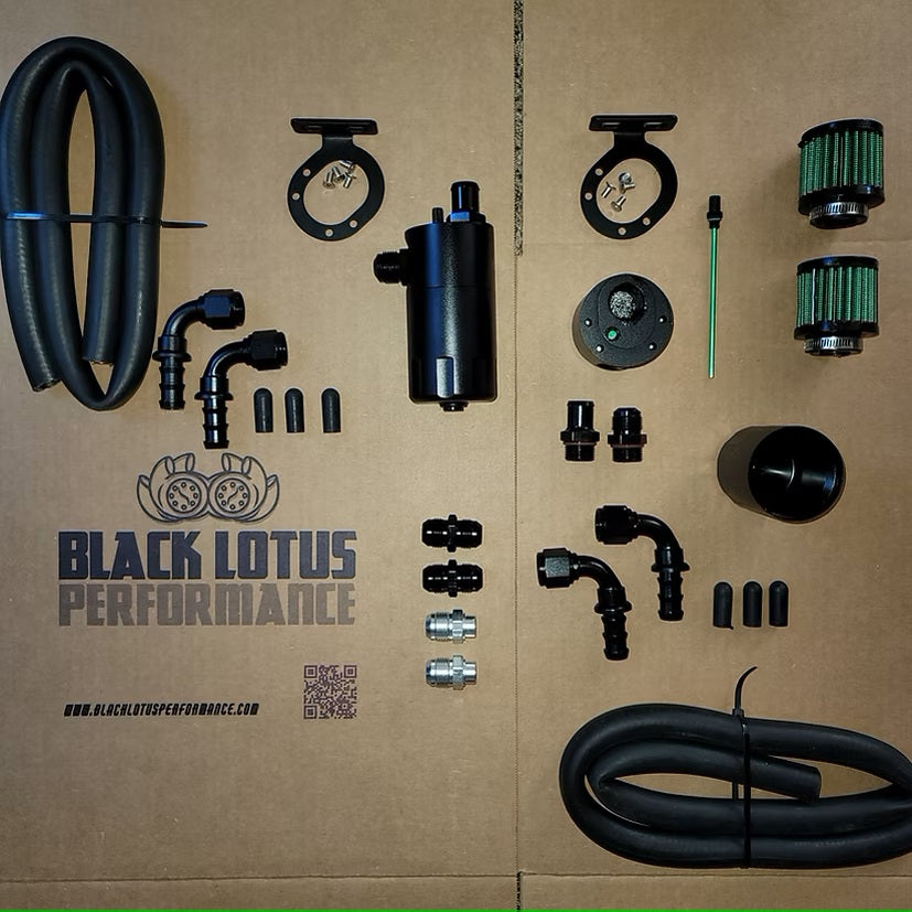Black Lotus Performance Dual Billet Catch Cans for 2JZ