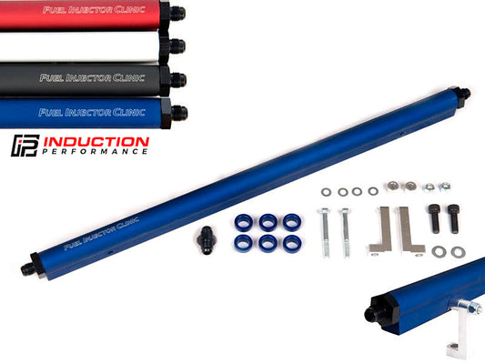Fuel Injector Clinic FIC Toyota Supra 2JZ-GTE Fuel Rail with -8 AN Inlet Fittings and -6 AN Outlet Fitting