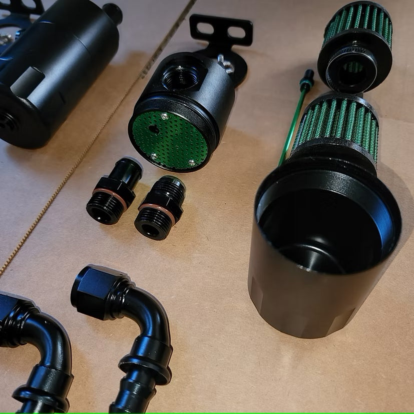 Black Lotus Performance Dual Billet Catch Cans for 2JZ