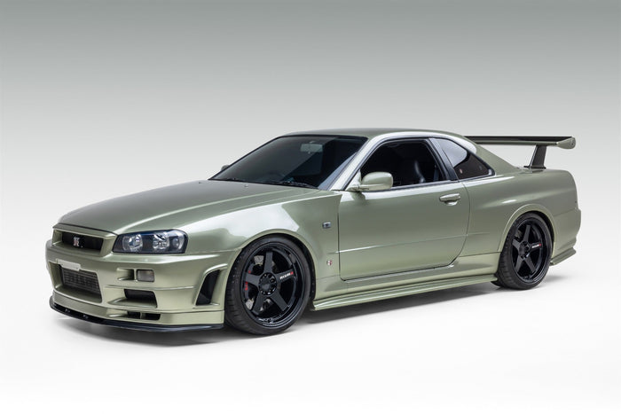 Nissan Skyline R34 GT-R M-Spec Nur, a 2002-built car that becomes eligible for US import under the 25-year rule in 2027