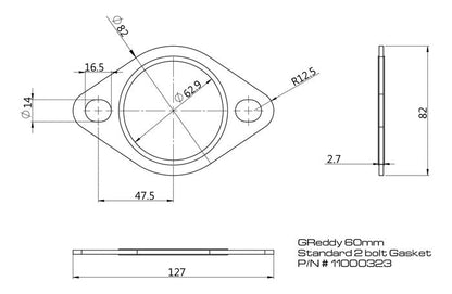 GReddy 3.0in Exhaust System Gasket (Round Bolt Holes)