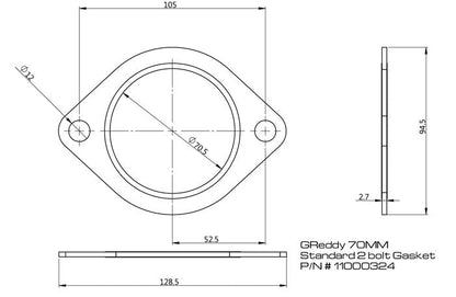 GReddy 3.0in Exhaust System Gasket (Round Bolt Holes)