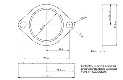 GReddy 3.0in Exhaust System Gasket (Round Bolt Holes)