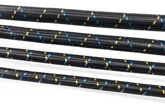 GReddy AN08 Reusable Hose Nylon Braided, Black/Gold/Blue