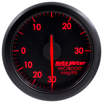 Autometer Airdrive 2-1/6in Boost/Vac Gauge 30in HG/30 PSI - Black | J-Spec Garage