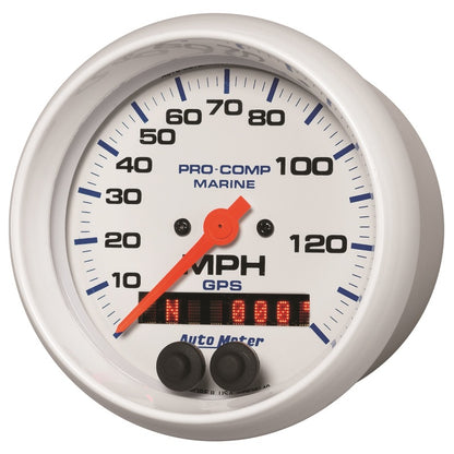 Autometer Gauge GPS Speedometer 3-3/8in 140 MPH Marine White Gauge — view 2 | J-Spec Garage