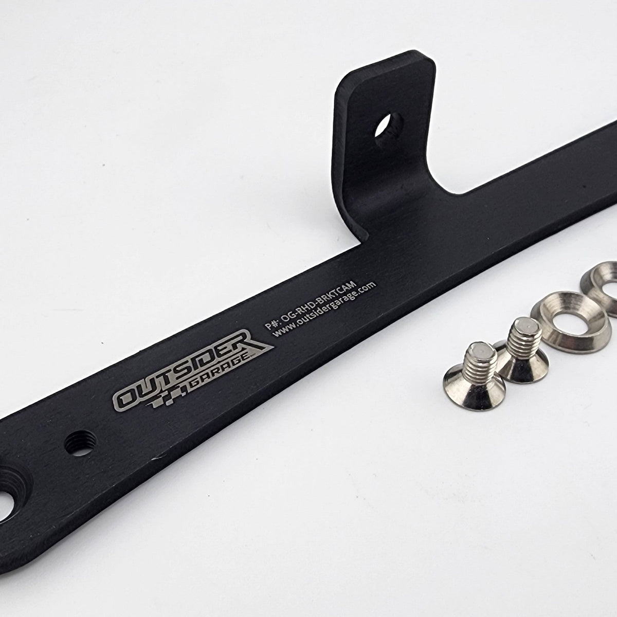 Outsider Garage JDM to US License plate adapter bracket with Camera Mount — view 4 | J-Spec Garage