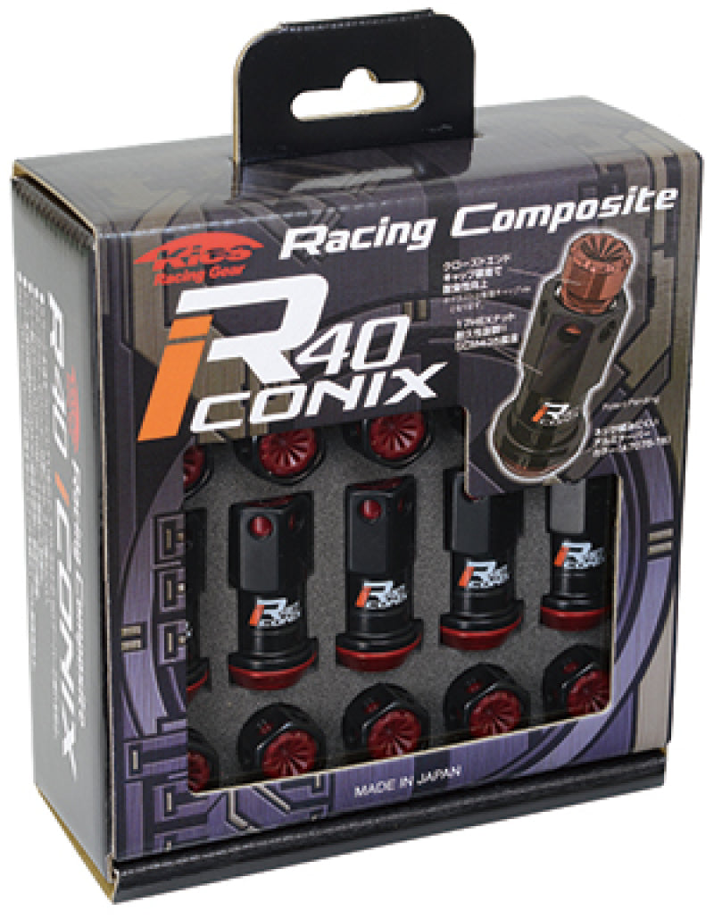 Project Kics 20 PCS (NO LOCKS) Black R40 Iconix W/ Plastic Cap (Black) - 12X1.50 | J-Spec Garage