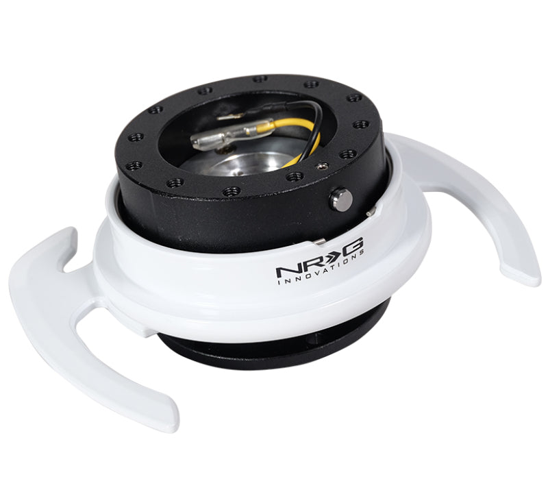 NRG Quick Release Kit - Black Body/ White Ring w/ Handles | J-Spec Garage