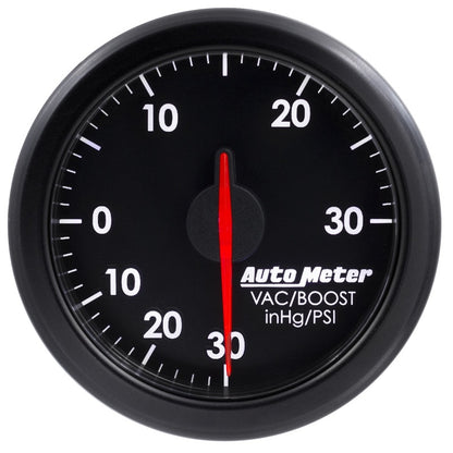 Autometer Airdrive 2-1/6in Boost/Vac Gauge 30in HG/30 PSI - Black — view 2 | J-Spec Garage