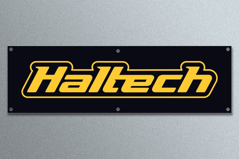 Haltech outdoor vinyl banner 2.4m - weather-resistant with Haltech logo