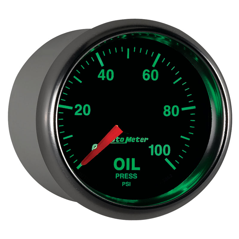 Autometer GS Series 2-1/16in Oil Pressure Gauge 100PSI Electric Full Sweep — view 5 | J-Spec Garage