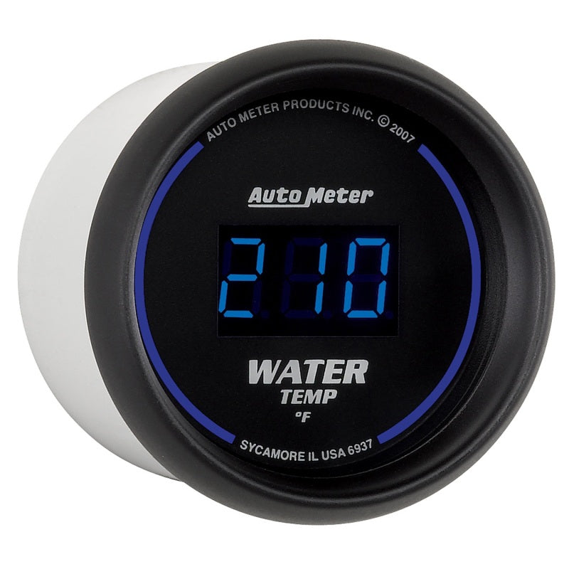 Autometer Cobalt Digital 52.4mm Black 0-300 deg F Water Temperature Gauge — view 2 | J-Spec Garage