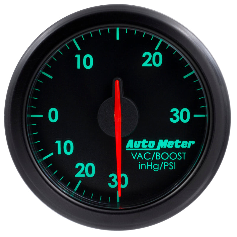 Autometer Airdrive 2-1/6in Boost/Vac Gauge 30in HG/30 PSI - Black — view 4 | J-Spec Garage