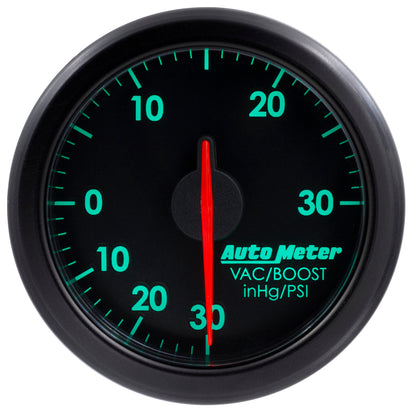 Autometer Airdrive 2-1/6in Boost/Vac Gauge 30in HG/30 PSI - Black — view 4 | J-Spec Garage