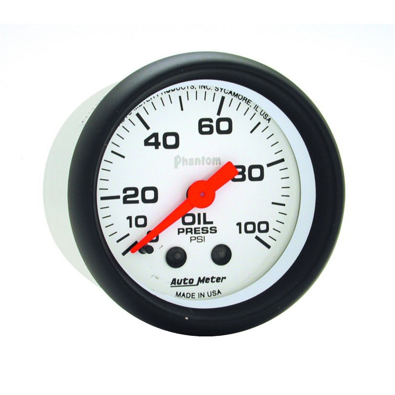 Autometer Phantom 52mm 0-100 PSI Mechanical Oil Pressure Gauge — view 2 | J-Spec Garage