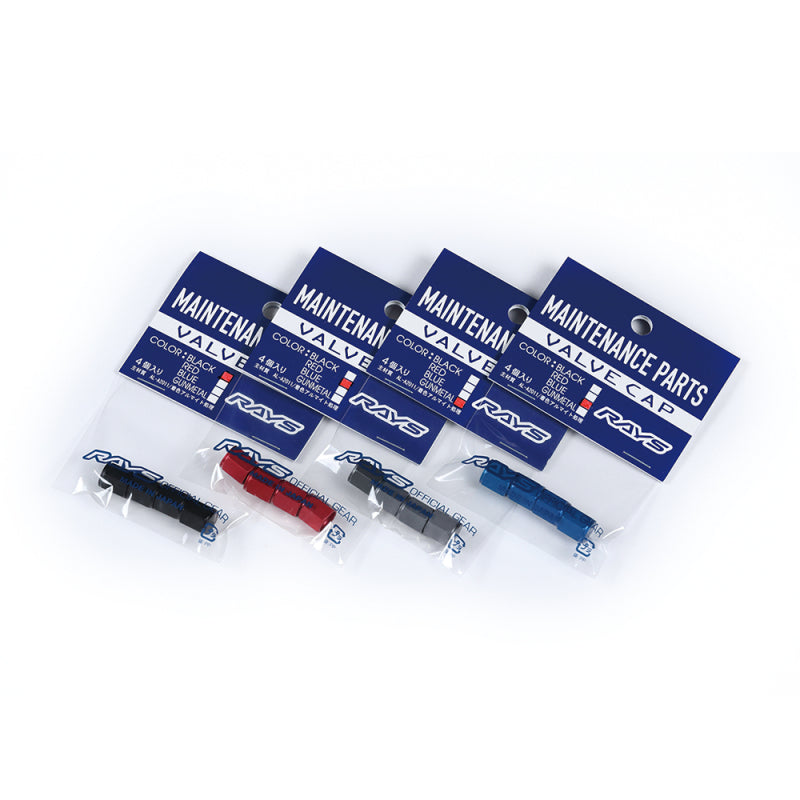 Rays Aluminum Air Valve Cap Set - Red | J-Spec Garage