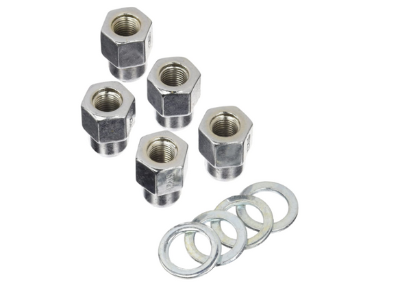 Weld Closed End Lug Nuts w/Centered Washers 12mm x 1.5 - 5pk. | J-Spec Garage
