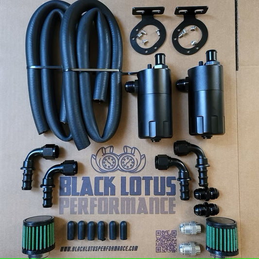 Black Lotus Performance Dual Billet Catch Cans for 2JZ