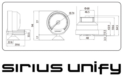 GReddy Sirius OBD Set (Water Unify) - 74mm