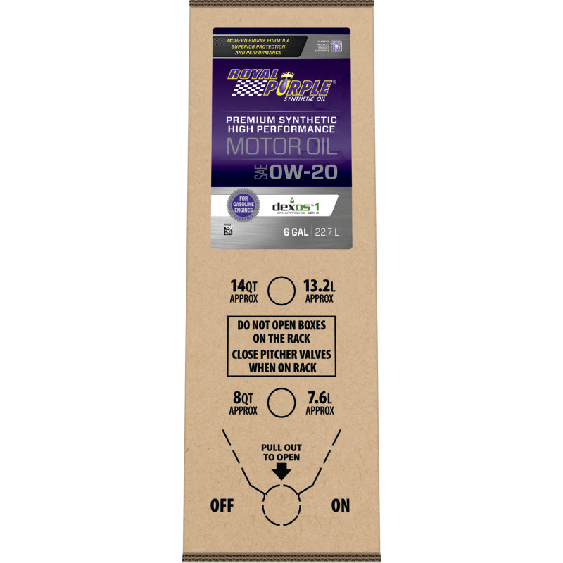 Royal Purple Premium Synthetic High Performance Multi-Grade 0W-20 Motor Oil - 6 Gallon Bag-In-Box | J-Spec Garage