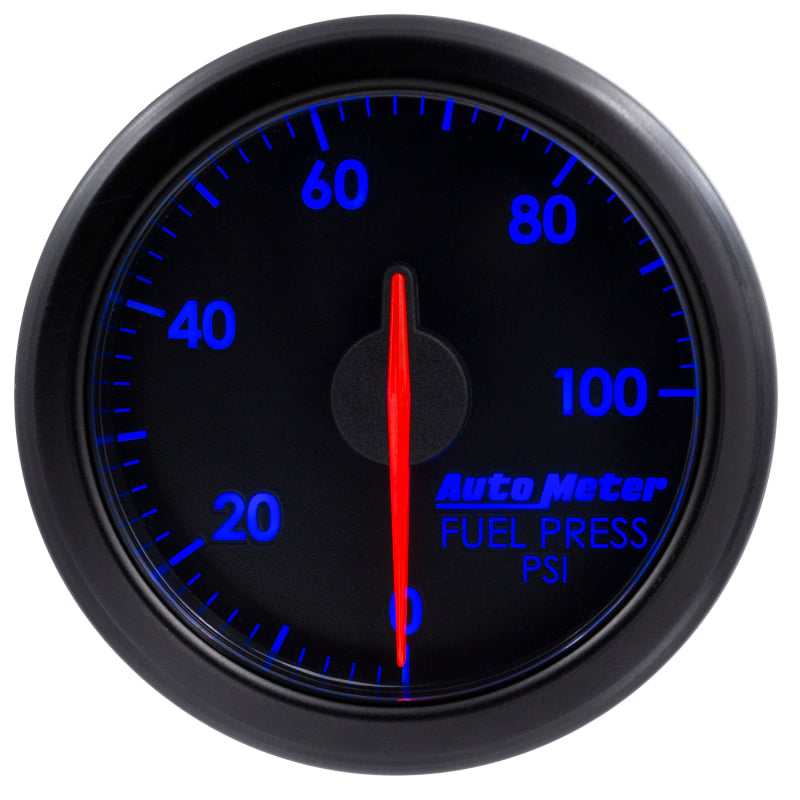 Autometer Airdrive 2-1/6in Fuel Pressure Gauge 0-100 PSI - Black — view 4 | J-Spec Garage