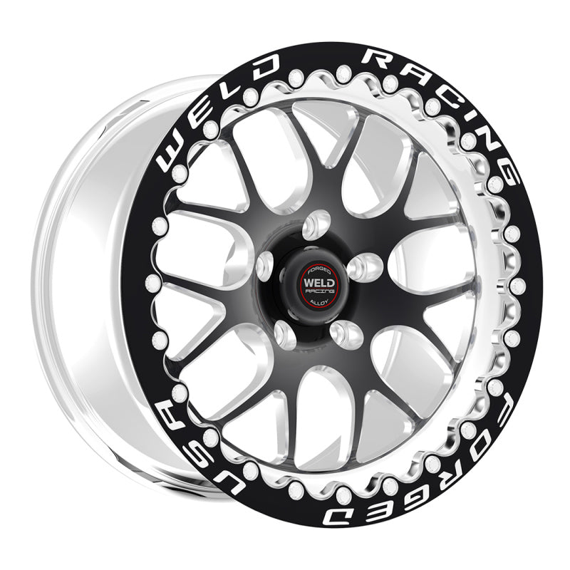 Weld S77 15x10.33 / 5x4.5 BP / 6.5in. BS Black Wheel (Medium Pad) - Black Single Beadlock MT — view 2 | J-Spec Garage