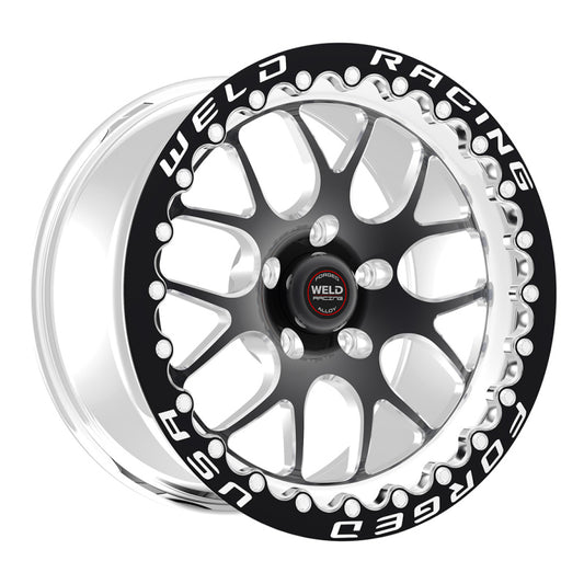 Weld S77 15x10.33 / 5x4.5 BP / 6.5in. BS Black Wheel (Medium Pad) - Black Single Beadlock MT — view 2 | J-Spec Garage