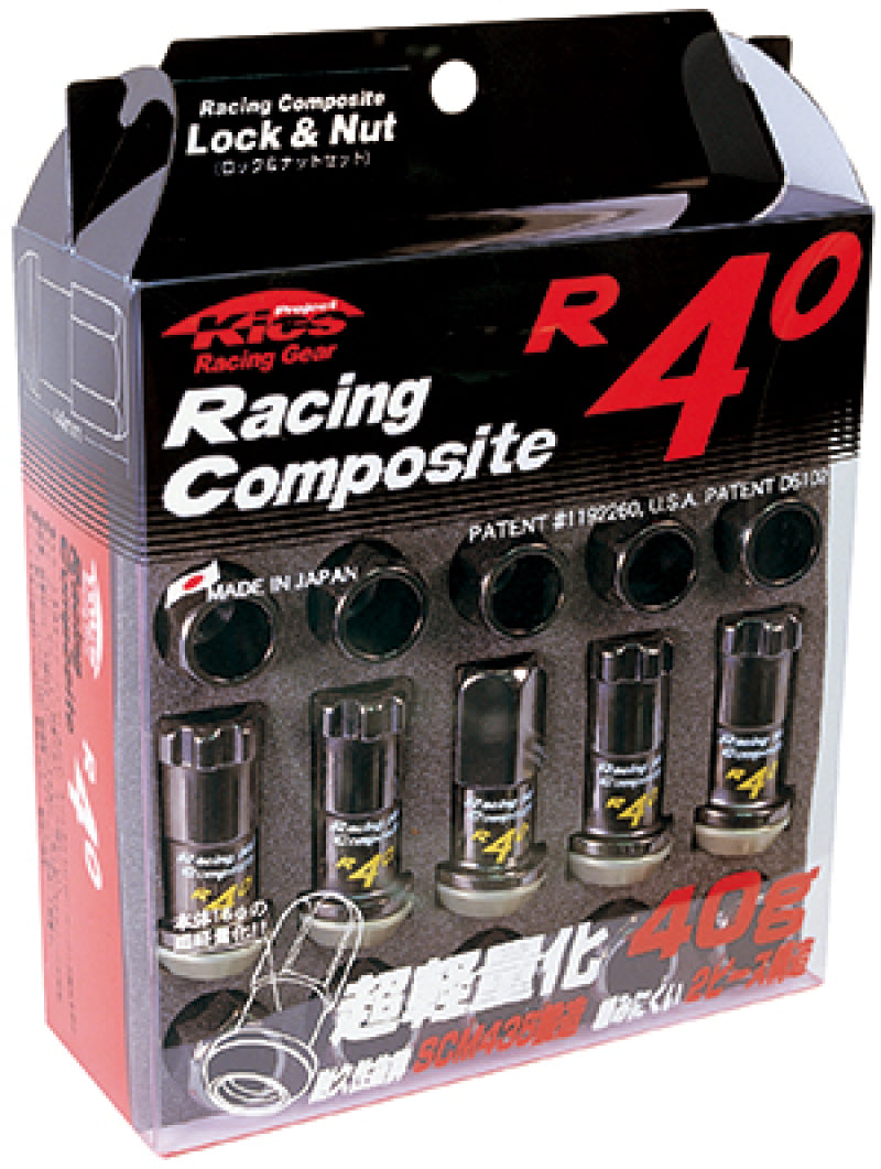 Project Kics 12x1.25 R40 Lug Nuts - Black (16+4 Locks) | J-Spec Garage