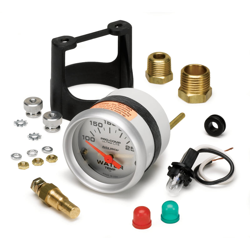 Autometer Ultra-Lite 52mm 100-250 Deg F Short Sweep ElectricWater Temp Gauge — view 2 | J-Spec Garage
