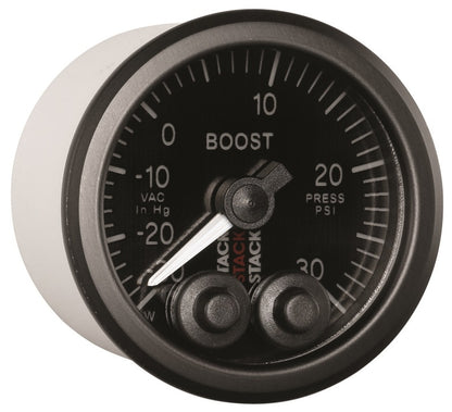 Autometer Stack Instruments 52mm -30INHG To +30PSI Pro Control Boost Pressure Gauge - Black — view 3 | J-Spec Garage