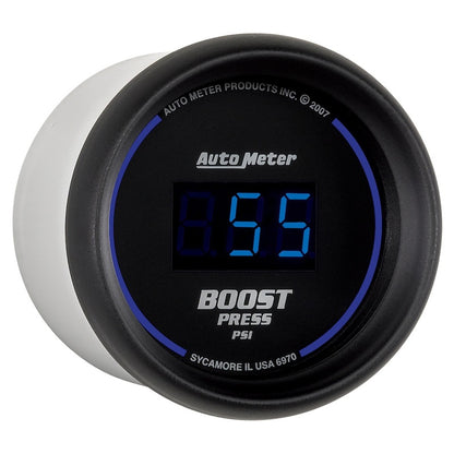 Autometer Cobalt Digital 52mm Digital 5-60 PSI Boost Gauge — view 3 | J-Spec Garage